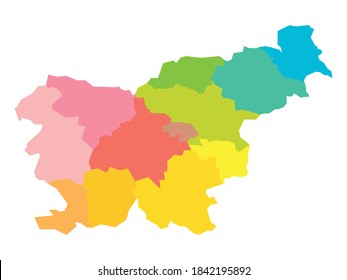 Colorful Blank Political Map Slovenia Administrative Stock Vector ...