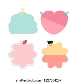 Colorful blank reminder notes vector set