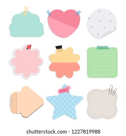 Colorful blank reminder notes vector set