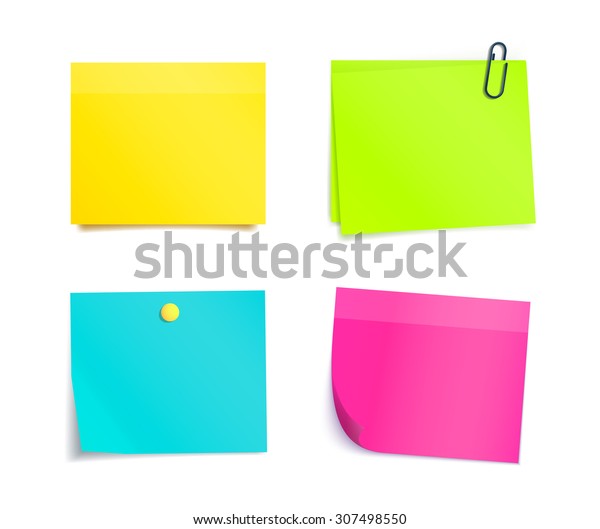 Colorful Blank Reminder Sticky Notes Isolated Stock Vector (Royalty ...