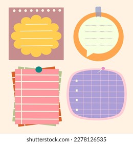 Colorful blank sticky notes collection