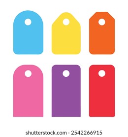 Colorful Blank Tag Vector Illustration Collection.