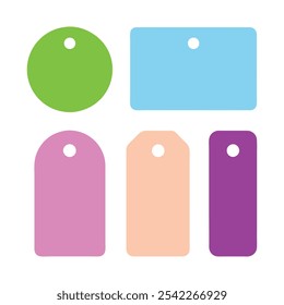 Colorful Blank Tag Vector Illustration Collection.
