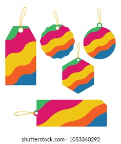 Colorful Blank Tags, Stickers Collection Vector Illustration