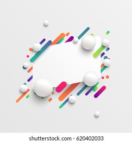 Colorful blank template with balls and lines for advertising, vector illustration