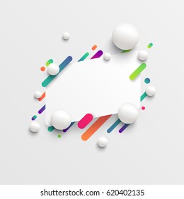 Colorful blank template with balls and lines for advertising, vector illustration