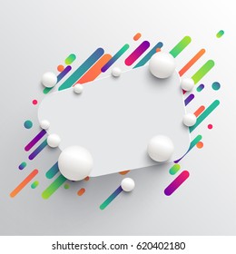 Colorful blank template with balls and lines for advertising, vector illustration