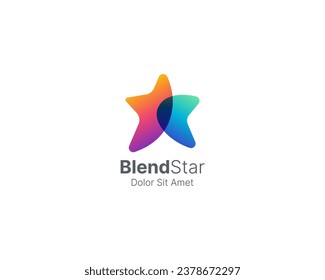 Gradiente del logotipo de la estrella de fusión colorida