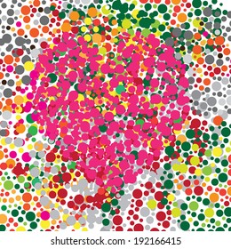 colorful blind dot with heart shape