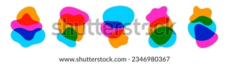 Colorful blob irregular shapes composition set. Organic form art for your design