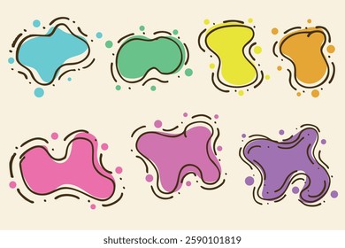 Colorful blob shaped elements .blot shaped graphic elements