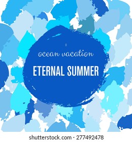 Colorful blobs background. Blue background. Vector grunge background.