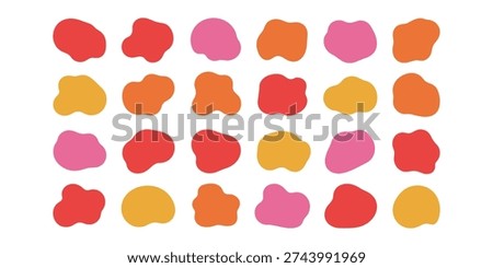 Colorful blobs on white background shapes