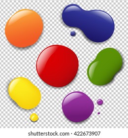 Colorful Blobs Set, Isolated on Transparent Background, Vector Illustration