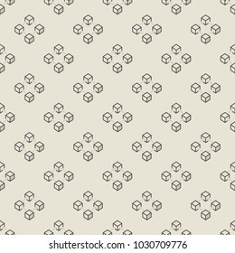 Colorful blockchain Seamless Pattern - vector block chain creative background