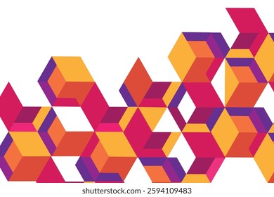Colorful blocks background with Retro Cube Abstract Background Pattern