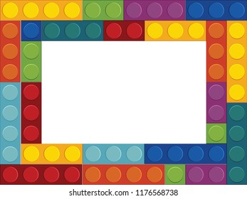 Colorful blocks border concept illustration
