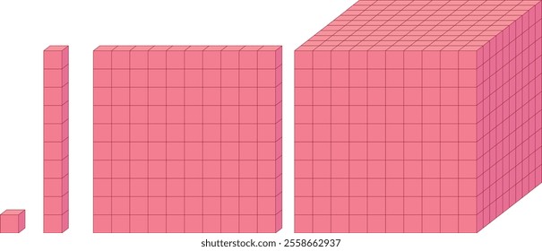 Colorful blocks illustrating mathematical concepts and relationships