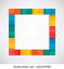 Colorful blocks on blank white background vector