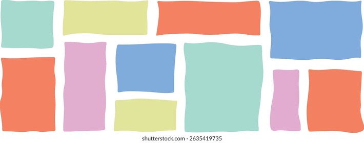 Colorful Blocks Pattern Design Pastel Tones Background