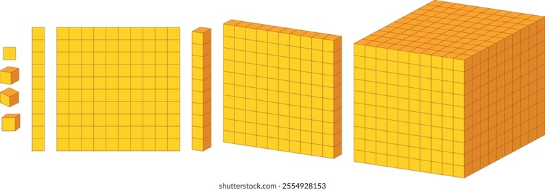 Colorful blocks representing mathematical units and concepts