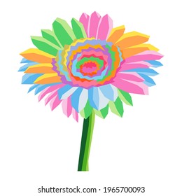 colorful bloom flower geometric vector wpap pop art design