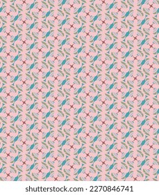 Colorful Blossom Grid Seamless Pattern patrón vibrante de moda presenta una estructura de rejilla repetida con motivos de flores ornamentales coloridos en tonos rosados para la reserva de recortes, papel envolvente, textiles