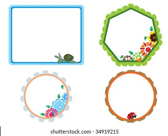 colorful blossom photo frame with background