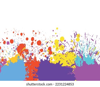 Fondo de manchas coloridas.Pintura de salpicaduras.Ilustración vectorial.