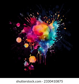 colorful blot on a Black background. Vector illustration