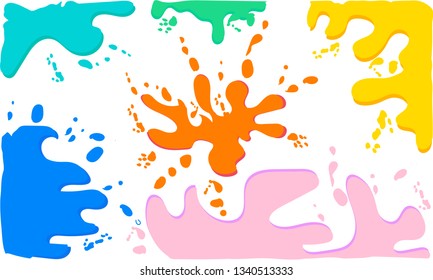 colorful blot paint background vector, design for web banners, printed materials, textile, web sites
