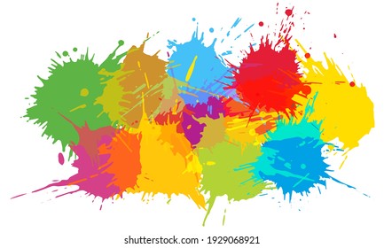 Colorful blots, multicolored splash. Beautiful template. Vector illustration