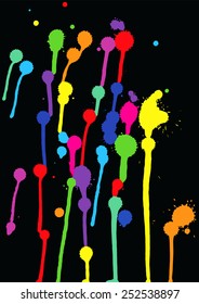 Colorful blots on a black background