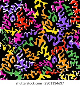 Las manchas coloridas son un patrón sin fisuras. Los puntos multicolores abstraen la ilustración vectorial.