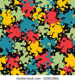 Colorful blots seamless pattern. Vector illustration.
