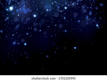 Colorful blue bokeh effect.Texture background abstract. Glitter and elegant for Christmas. Dust white. Sparkling magical dust particles. Magic concept. Vector