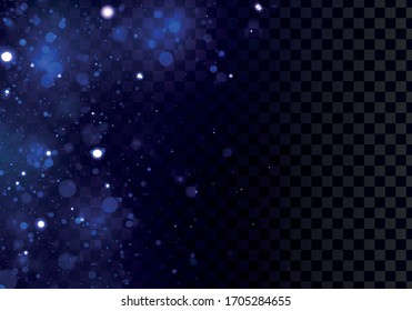 Colorful blue bokeh effect.Texture background abstract. Glitter and elegant for Christmas. Dust white. Sparkling magical dust particles. Magic concept. Vector