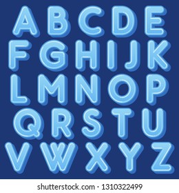 Colorful blue bubble typography font design