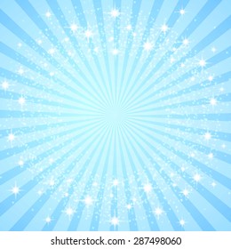 Colorful blue burst background. Vector illustration