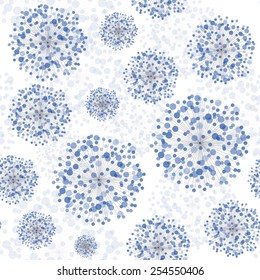 colorful blue dandelion seamless pattern eps 10