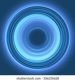 Colorful blue digital glowing rings. Vector abstract background EPS10.