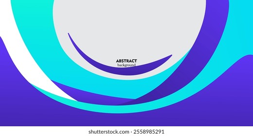Colorful blue geometric business banner design. Creative banner design with curved shape for template. Simple white horizontal banner. Vector Eps10