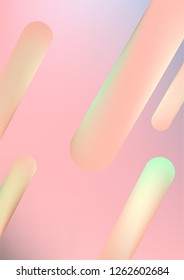 Colorful Blue and Green A4 Background with Simple Fluid Shapes. Holographic Colour Gradient. Cool Abstract Background. Vector Illustration.