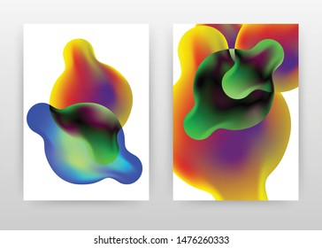 Colorful blue green transparent liquid abstract design for annual report, brochure, flyer, leaflet, poster. Abstract colorful background. Abstract A4 brochure template. Flyer vector illustration.