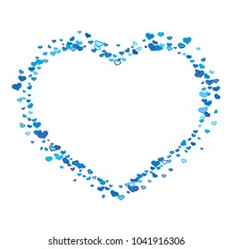 Colorful Blue Hearts Frame On White Stock Vector (Royalty Free) 1041916306