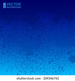 Colorful blue paint splashes background. RGB EPS 10 vector illustration