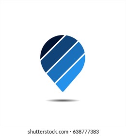 Colorful blue pin vector icon
