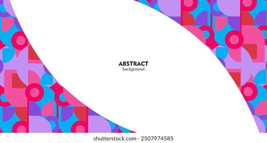 Diseño de negocios geométrico de color sólido azul y rosa colorido. Anuncio sencillo y moderno. Vector Eps10