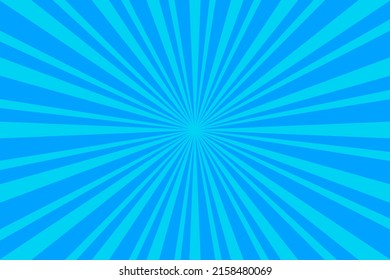 Colorful Blue ray star Pattern Background  Sunburst radial backdrop  Vector Illustration