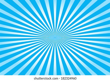 Colorful Blue Ray Sunburst Style Abstract Background